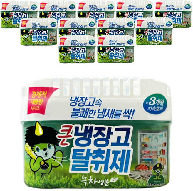 산도깨비 냉장고 탈취제 녹차 420g, 11개