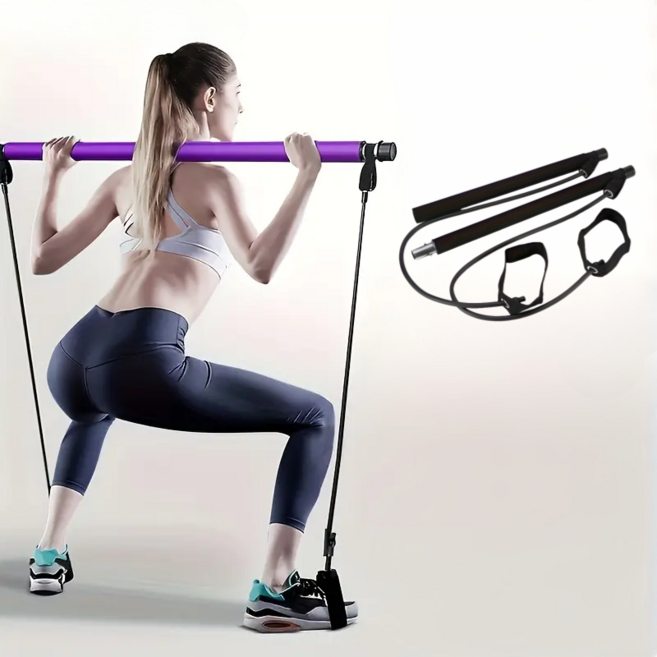 필라테스 스틱바 홈트레이닝 저항 밴드 전신운동 기구, 1개, 퍼플