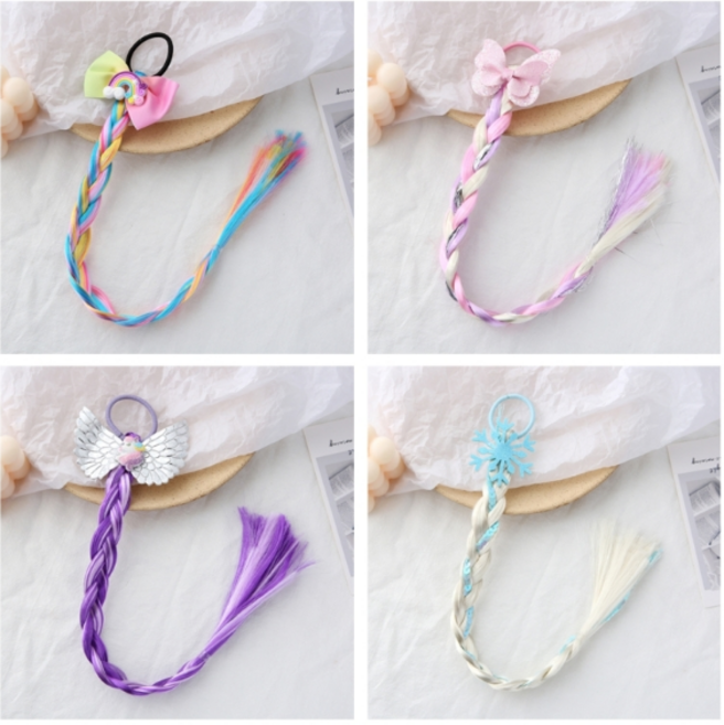 엘사 인어공주 유니콘 브릿지 머리끈 4종1세트