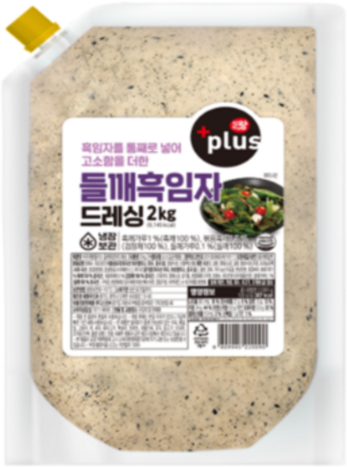 식자재왕플러스 들깨흑임자드레싱 2kg, 1개