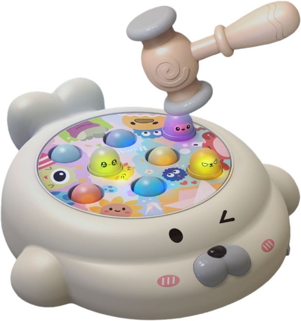 海豹款打地鼠遊戲機 趣味聲光敲敲樂 親子互動桌遊, 1套, 打地鼠遊戲機-海豹款, 白色
