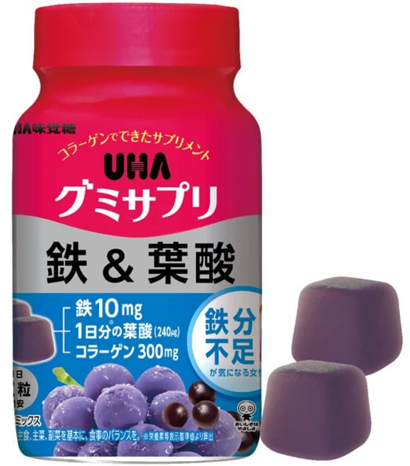 일본 UHA 미카쿠도 구미 젤리 맛있는 온가족 청소년 성장기 철분 엽산 30일분 1통, 1개, 60정 - 쿠팡