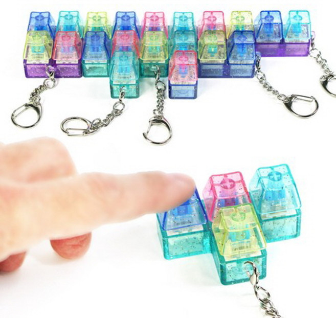 불빛 테트리스 투명 딸깍이 1+1 케이스포함 중복없음 딸깍이 키링 기계식 키보드 테트리스 자판기 피젯 딸깍이