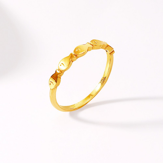 [비쥬팝] 24K 순금 반돈 물고기 반지 50596 (1.88g)