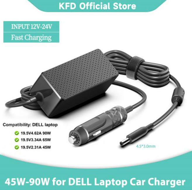 Dell 노트북 차량용 충전기 0RT74M RT74M PA-1900-32D5 Inspiron/Vostro 15 7000 7506 7591 Latitude 7212/, 01 China Mainland, 01 검정색