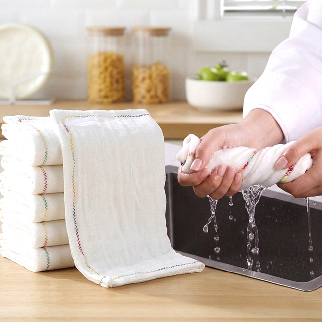 10매특가 기름흡수 빠른건조 먼지없는 두툼한 순면 소창행주, 10개