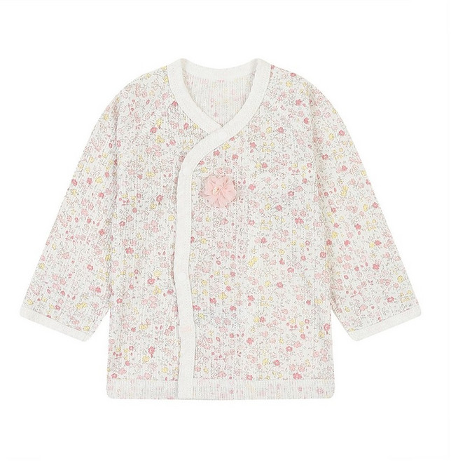 아가방 NC엑스코점 60% 완전강추! 초특가! 부드러운 터치감! 화사한 플라워패턴 사랑스러운 로즈힐배내저고리! 신생아저고리! 배냇저고리