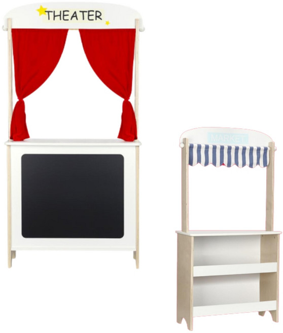 센터 어린이집 원목 인형극틀 손인형극무대 놀잇감, 1개