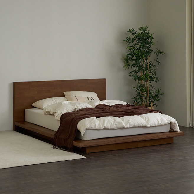 [리뷰이벤트] 파로마 누비아 저상형침대 프레임만 Q K LK 겸용, 헤이즐넛