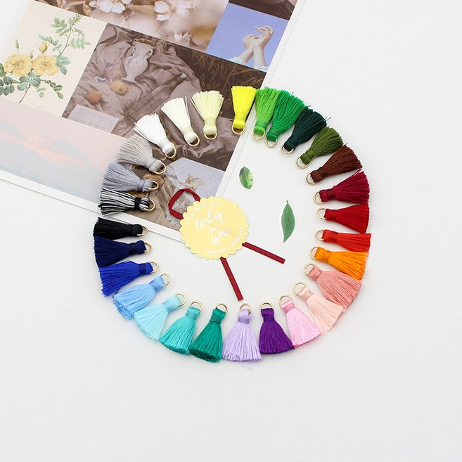 2cm 미니 태슬 키링태슬, 다크레드, 1개