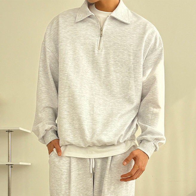 빅사이즈 카라넥 반집업스웻셔츠 (MDMU437BM)