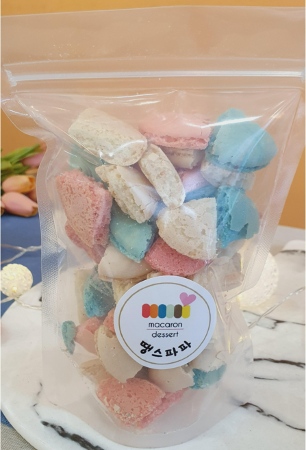[땡스파파] 수제 마카롱 꼬끄 후레이크 130g 소용량 간식, 1개