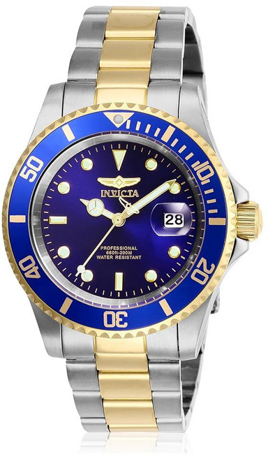 Invicta 남성용 프로 다이버 스테인리스 스틸 손목 시계 투톤블루