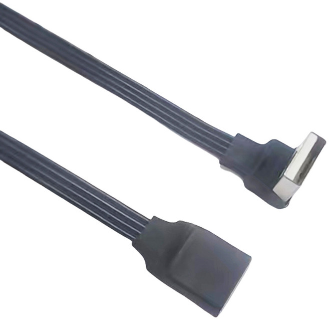 USB 플래시 드라이브 및 모바일 장치용 납작하고 짧은 USB 2.0 연장 케이블, 10cm, USB 다운