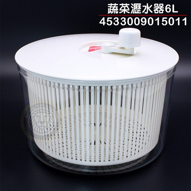 日本山研 蔬菜瀝水器 6L - 大型手動脫水器，適用於蔬菜和水果, 6L超取一單只能一個, 1個