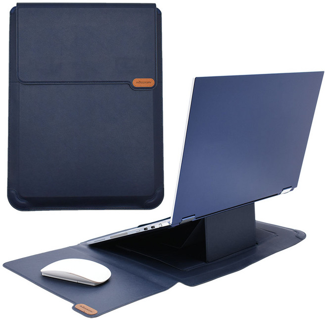 삼성 노트북파우치 갤럭시북5프로 360 거치대 lg그램 갤럭시북4 맥북, 세로형, 네이비, 1개