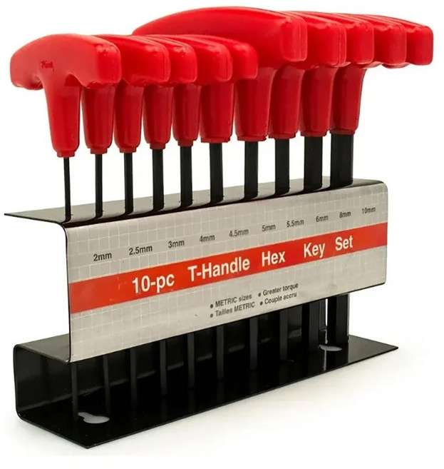 육각 렌치 T타입 핸들 10종 거치대 포함 세트 2mm 2.5mm 3mm 4mm 4.5mm 5mm 5.5mm 6mm 8mm 10mm, 1개
