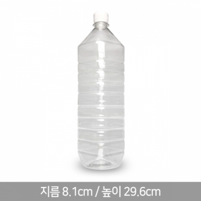HD-1.5L 사각 생수병 페트병 공병, 흰색캡, 154개, 1.5L