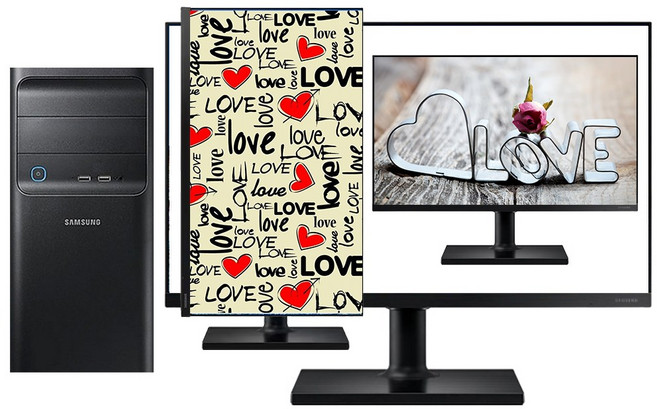 삼성 컴퓨터 모니터 풀세트 정품윈도우11, 블랙 무선마우스 무선키보드 장패드 스피커 무선랜, T7 7100 LF24T452, 240GB, 8GB, WIN11 Pro