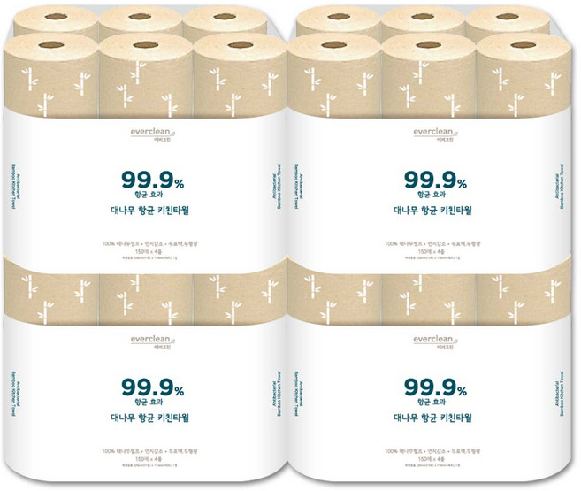 갈색 대나무 키친타올, 135매, 24개