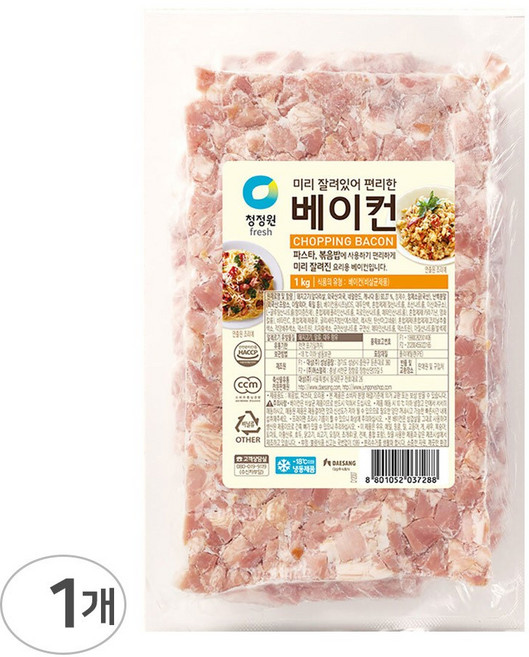 청정원 미리 잘려있어 편리한 베이컨 요리가 편리한, 1개, 1kg