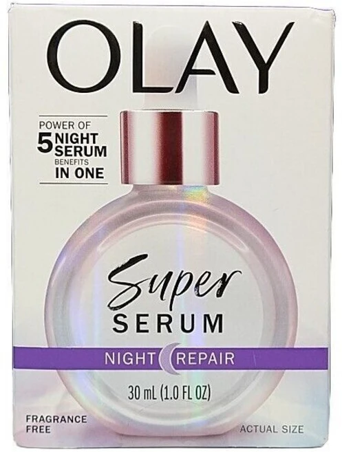 보습 피부진정 안티에이징 탄력 콜라겐 에센스 Olay Super 세럼 나이트 리페어 무향 EXP 10/26, 1개, 30ml - 쿠팡
