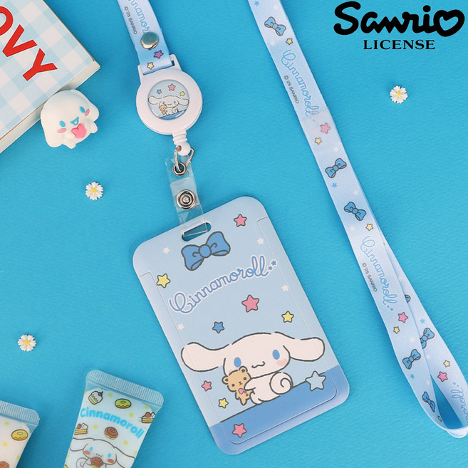 지갑 목걸이 교통카드지갑 릴타입 산리오 정품 케이스출입증 카드홀더