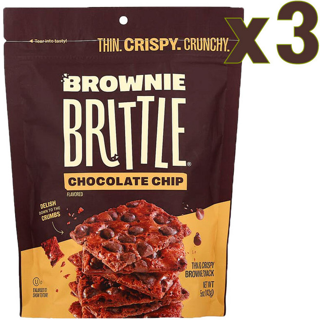 쉐일라지스 브라우니 브리틀 초콜릿 칩, 142g, 3개