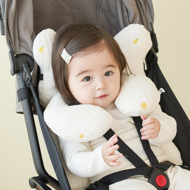 모데즈 유모차라이너+목쿠션, 레몬, 1개
