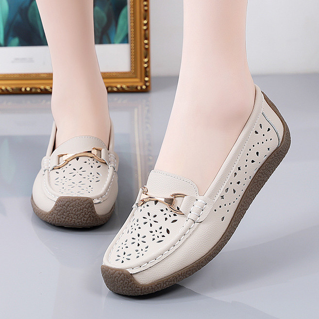 Modern Fashion 여성 발편한 펀칭 로퍼 플랫 단화 L56