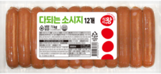 푸디스트 식자재왕 다되는 포크소시지, 5개, 1kg