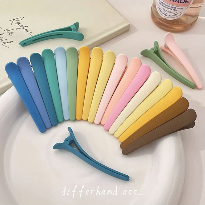 differhand acc. 糖果色系磨砂鴨嘴夾 7.6公分鋸齒防滑邊夾