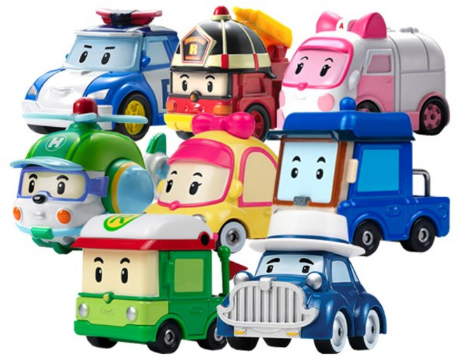 ROITOYS 로보카폴리 다이캐스팅 폴리 엠버 로이 헬리 미니 베니 로디 머스티 8종팩, 단품, 1개