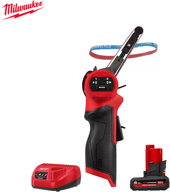 밀워키 충전벨트샌더 M12 FBFL10-0세트 5Ah 1개 충전기DFC 12V 벨트10x330mm