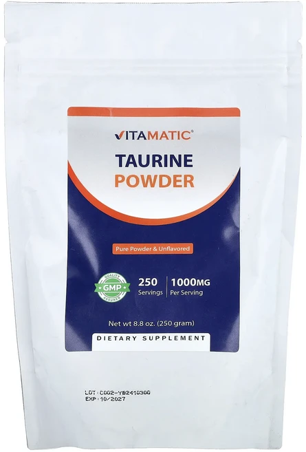새해 첫좋은선물 Vitamatic 타우린 분말 무맛 250g(8.8oz) 제대로 할인합니다, Vitamatic 타우린 분말 무맛 250g88oz, 250g, 1개 - 쿠팡