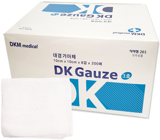 디케이 접은거즈 10cm X 10cm 8겹 1통 200매, 3세트, 600개입