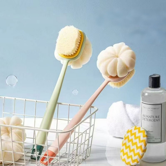 양면 샤워 바디브러쉬 목욕솔 브러쉬+샤워볼, 핑크, 2개, 1개입