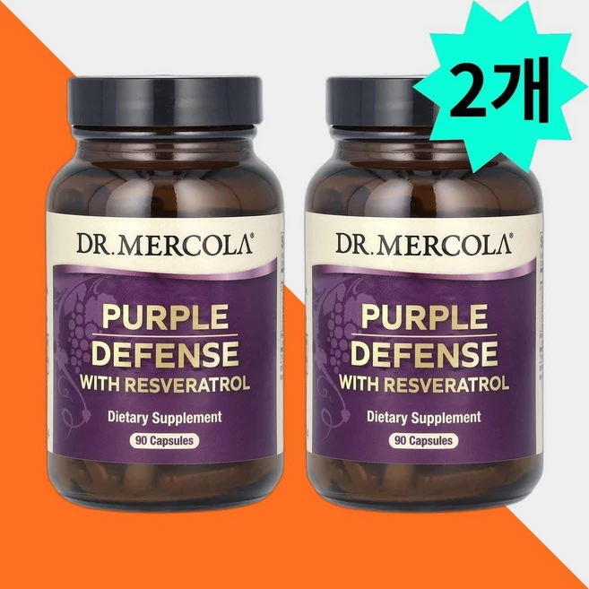 닥터머콜라 레스베라트롤 함유 펄 디펜스 90 캡슐, 90정, 2개 - 쿠팡