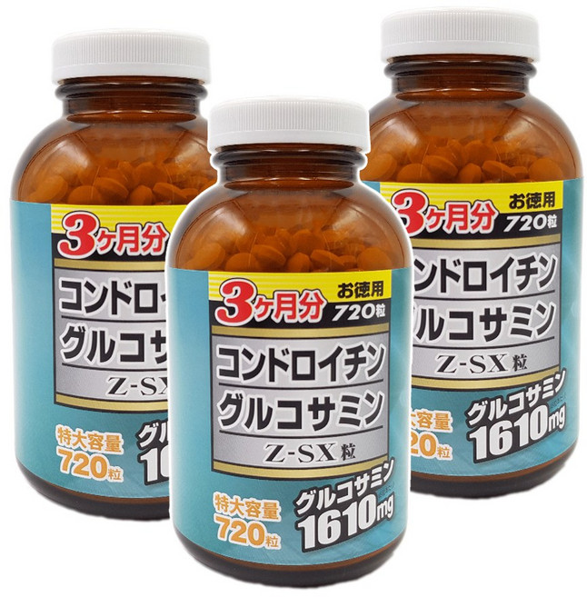 웰니스 일본 대용량 콘드로이친 글루코사민 무릎 관절 연골 영양제 관절에 좋은영양제, 720정, 3개