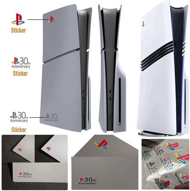 PS5 플스 30주년 로고 스티커셋-판박이형-고급형, 1개, 버전-3, PS5 플스 30주년 로고 스티커 셋트