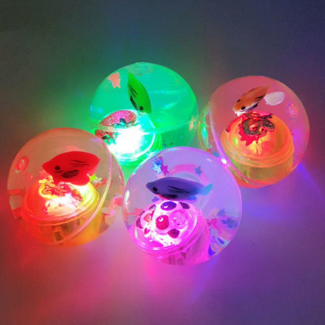 불빛 물고기워터볼 4P 수정공 불빛공 스트레스볼 탱탱볼 모찌, 초록1개+노랑1개+분홍1개+연두1개