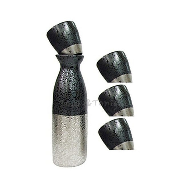 ATT 도자기 엔투 은색 독구리+소주잔(4개) 사케병 도꾸리 이자카야 일본 술병 술잔 사케잔 [옵션선택], 독구리300ml+술잔 (4개), 1개