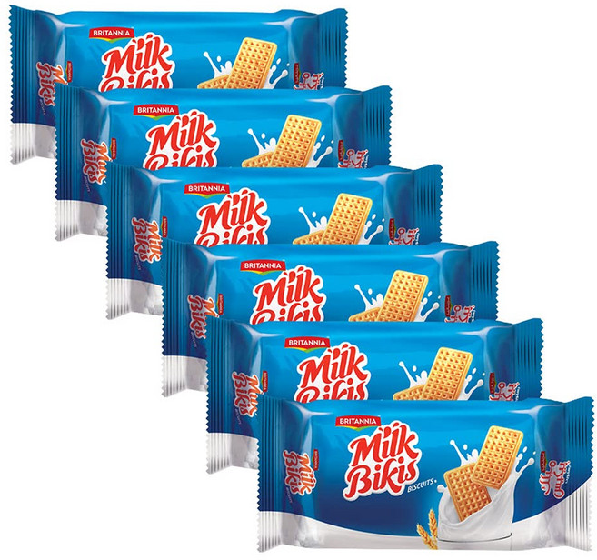 브리타니아 밀크 비키스 비스킷 90g - 아이들이 좋아하는 BRITANNIA Milk Bikis Biscuits 3.17oz (90g) - s Favorite Breakfast, N/A, 6팩, 1개