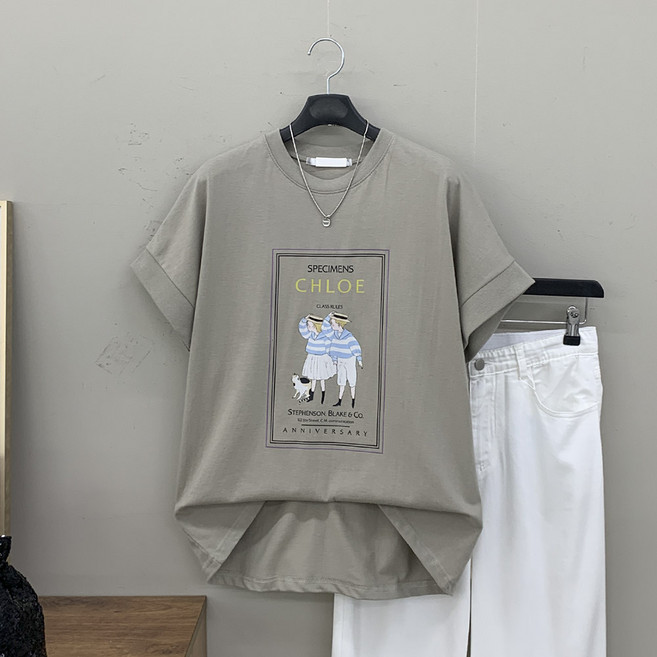 [행복여] 클로 레터링 루즈핏 반팔 티셔츠