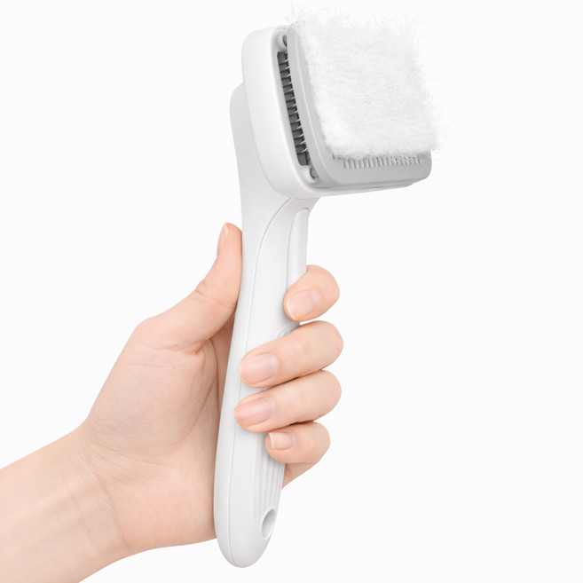 페이퍼랩 원터치 부드러운 케어 반려동물 브러쉬, 1개, 그레이