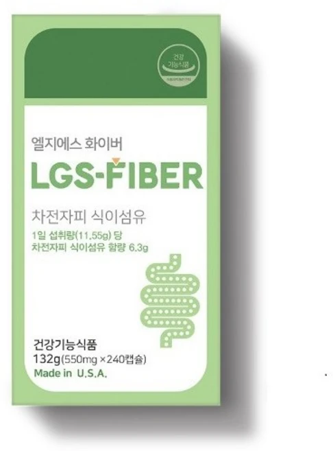 정품)엘지에스 화이버(Mia LGS-fiber) 상쾌한 쾌변을 위한 차전자피 캡슐 식이섬유, 1개, 240정 - 쿠팡