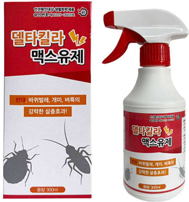 벼룩 바퀴벌레 개미 빈대 살충제 델타킬라맥스유제 300ml 1개