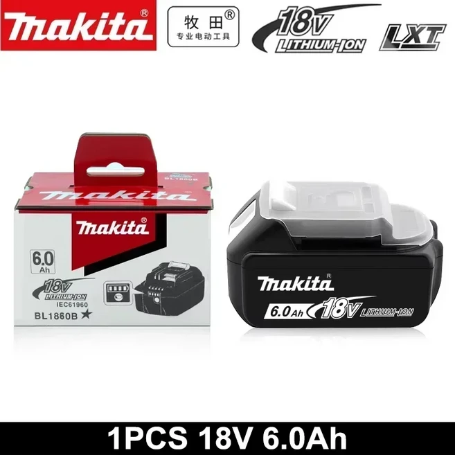 정말좋습니다 마키타 충전식 전동공구 배터리 6.0Ah 18V BL1830 BL1850 BL1840 BL1860 BL1815 LED 교체 가능 리튬 이온 배터리 빠르게배송, 1개, 1개 60Ah