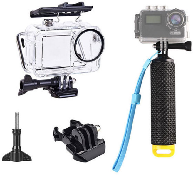 [특가] make speed 오즈모액션 3 4 5프로 방수하우징 케이스 60m(부력스틱포함), 1세트, 오즈모 액션