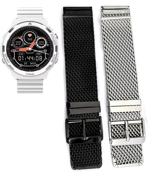 KOSPET TANK 코스펫탱크 S1 메쉬스트랩 벨트버클 호환 메탈밴드, 1. ME15BK20 블랙